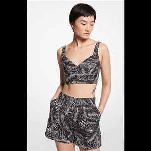 Michael Kors Palm Linen Bra Top